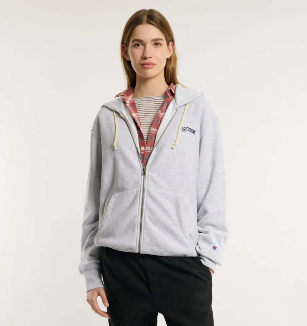 Merci x Champion - Sweat Full Zip Patch - Gris