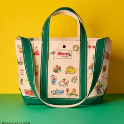 Merci x Richard Scarry - Cabas Candide en canvas - Vert