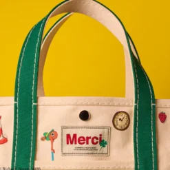 Merci x Richard Scarry - Cabas Candide en canvas - Vert