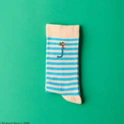 Merci x Richard Scarry - Chaussettes Kids Lowly Worm - Rayures bleues