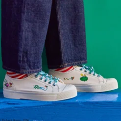 Merci x Richard Scarry x Bensimon - Baskets Romy B79 - Écru