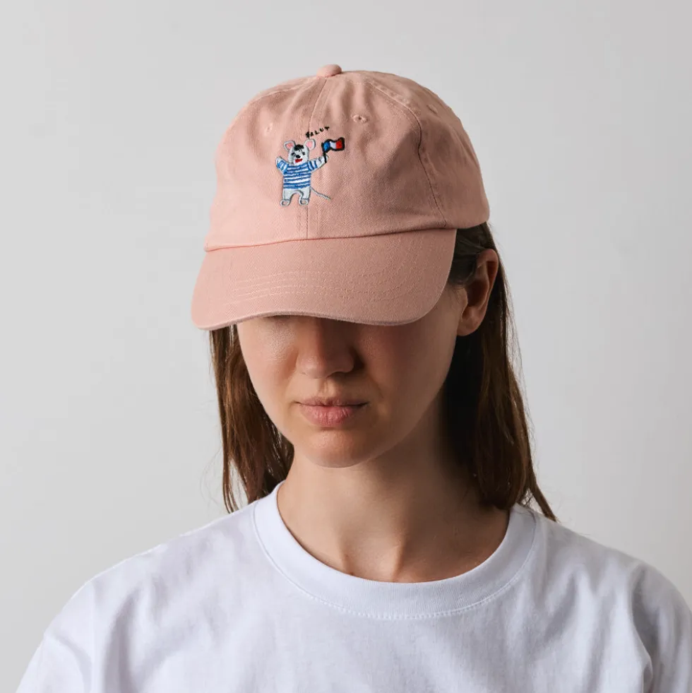 Merci x Shia McShia - Casquette Kids Mouse With A Flag - Rose