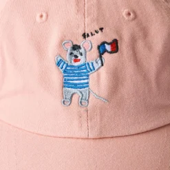 Merci x Shia McShia - Casquette Kids Mouse With A Flag - Rose