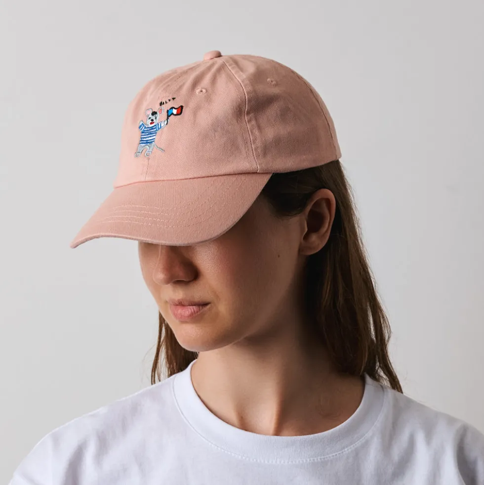 Merci x Shia McShia - Casquette Kids Mouse With A Flag - Rose