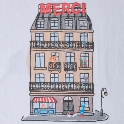 Merci x Shia McShia - T-Shirt Building - Blanc