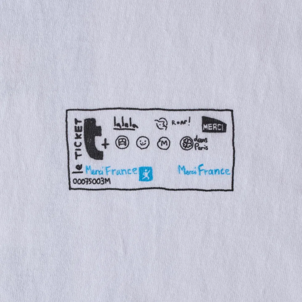 Merci x Shia McShia - T-Shirt Ticket De Metro - Blanc