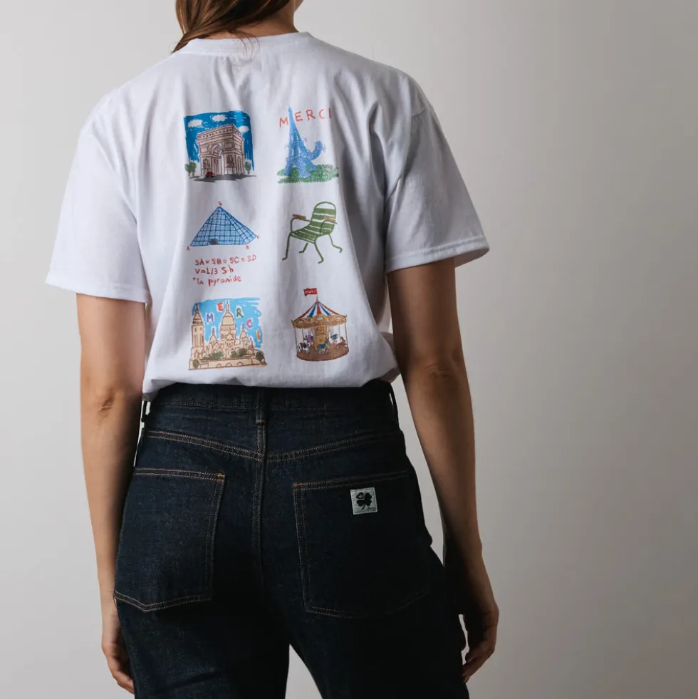 Merci x Shia McShia - T-Shirt Tourist Monument - Blanc