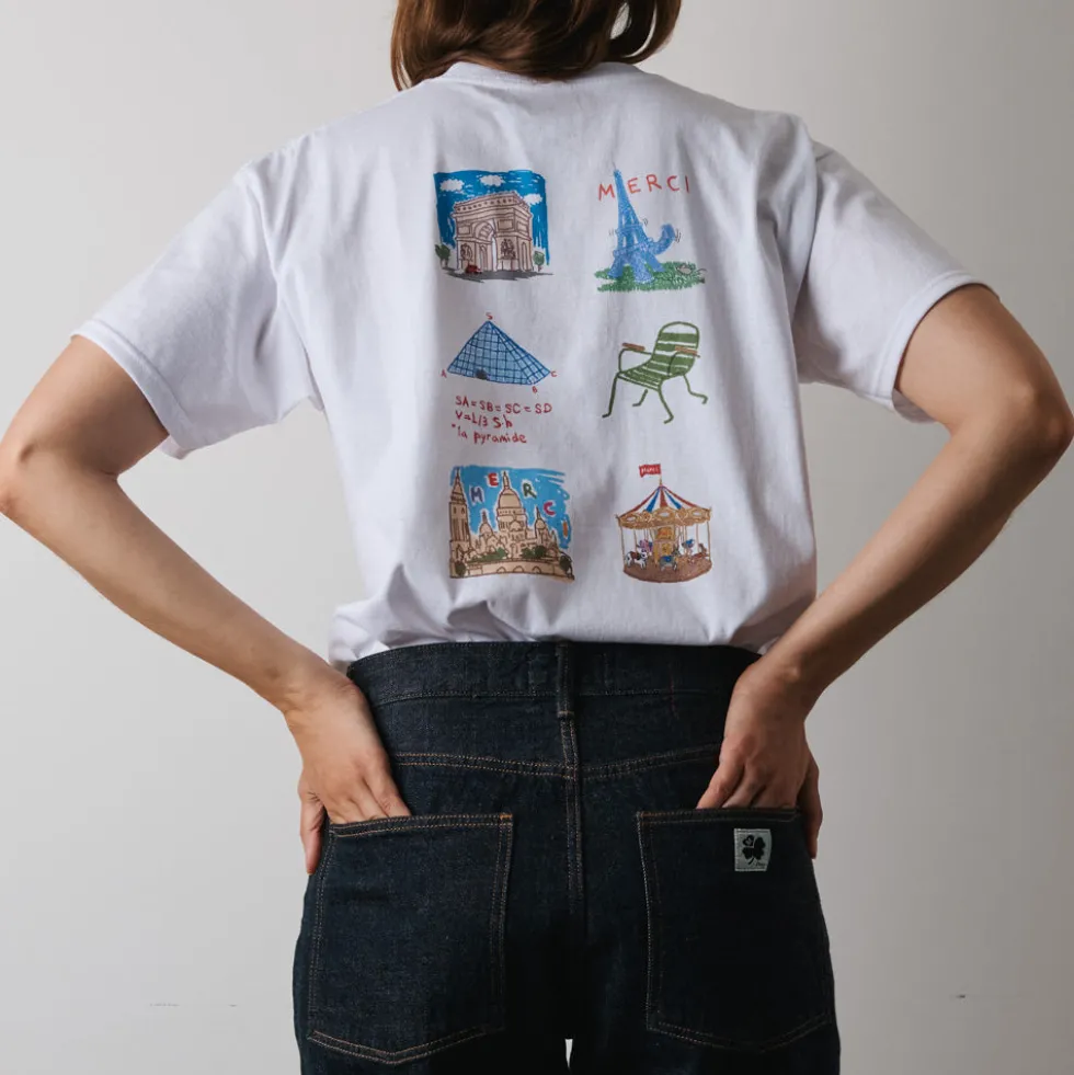 Merci x Shia McShia - T-Shirt Tourist Monument - Blanc