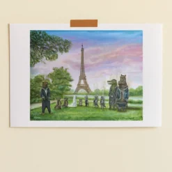 Merci x Travis Chapman - Affiche Eiffel Tower Sunset Wedding