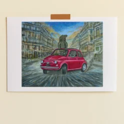 Merci x Travis Chapman - Affiche Drifting on the Champs des Elysees