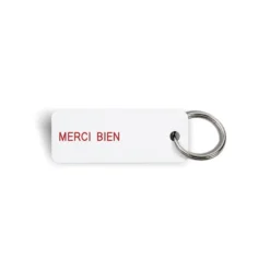 Merci x Various Keytags - Porte-clé "Merci Bien" - Blanc