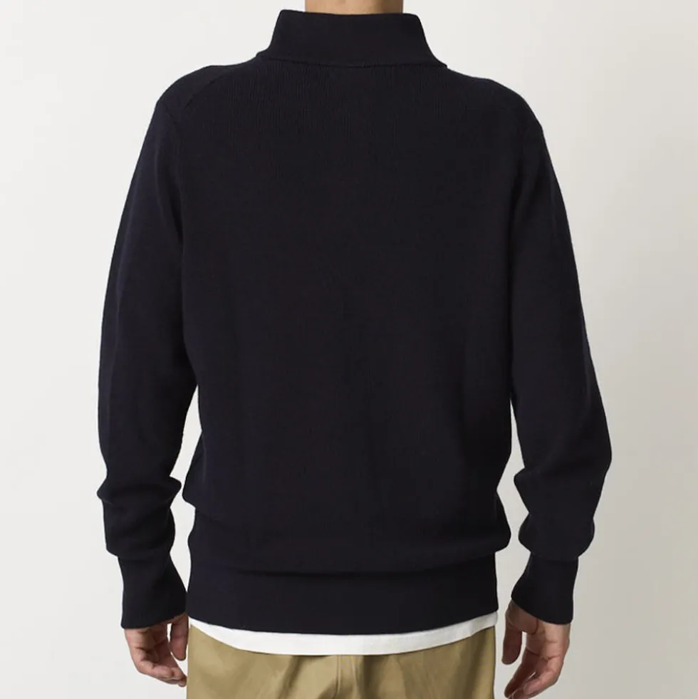 Merz b. Schwanen - Pullover Zip Merino - Marine
