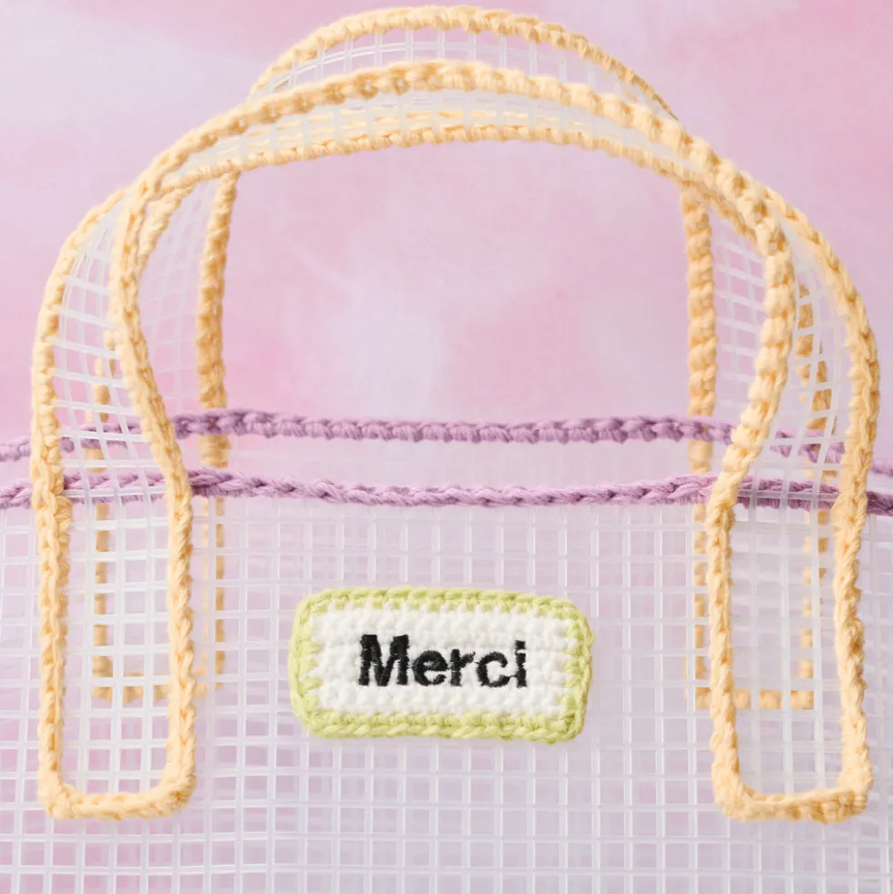 Mimi Salon x Merci - Sac Panier L - Violet & Jaune