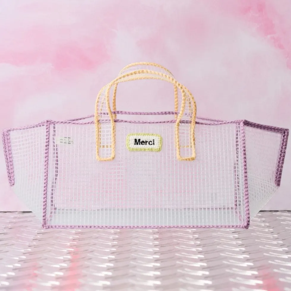 Mimi Salon x Merci - Sac Panier L - Violet & Jaune
