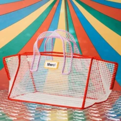 Mimi Salon x Merci - Sac Panier L - Rouge & Violet