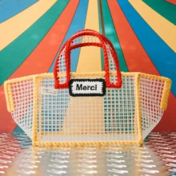 Mimi Salon x Merci - Sac Panier XS - Jaune & Rouge