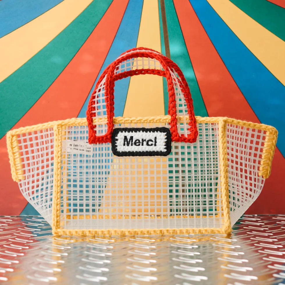 Mimi Salon x Merci - Sac Panier XS - Jaune & Rouge