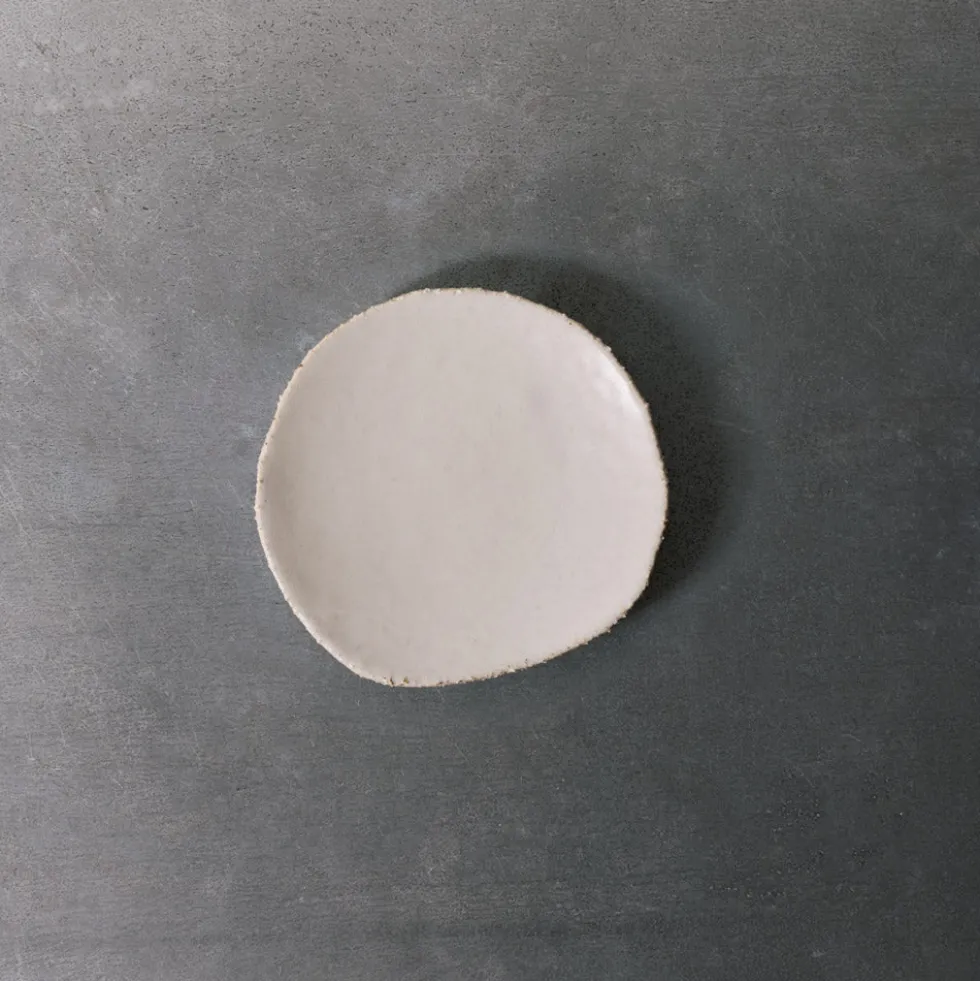 Mini assiette en grès émaillé Wabi - Blanc