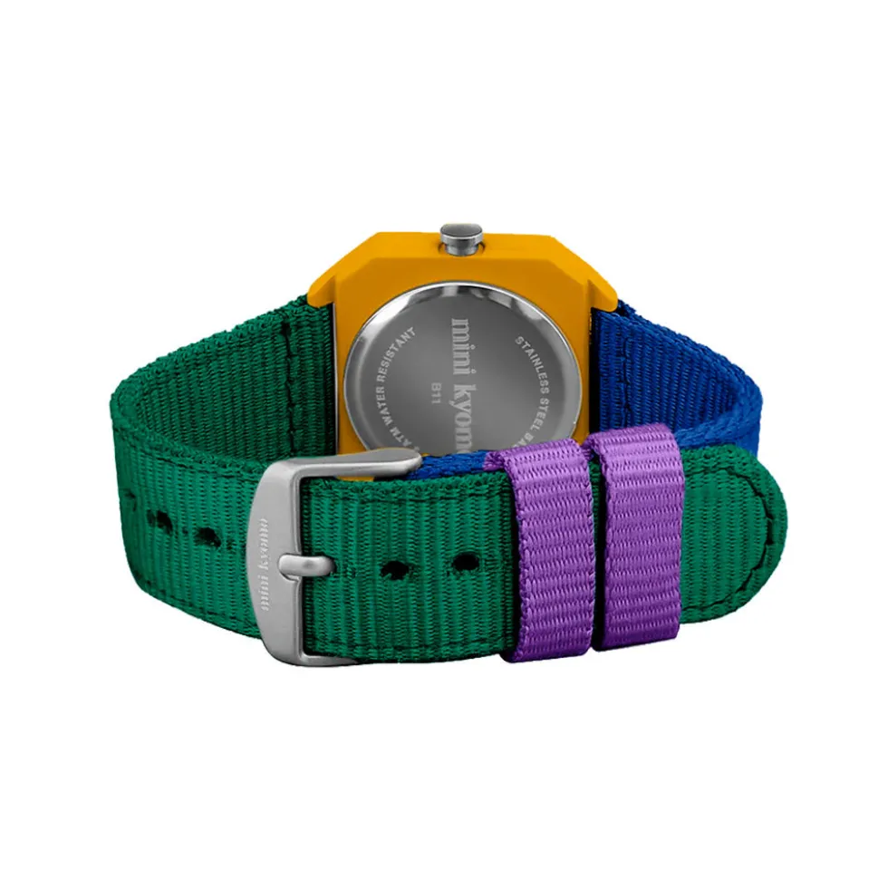 Mini Kyomo - Montre Banana Haven - Bleu, Vert & Jaune