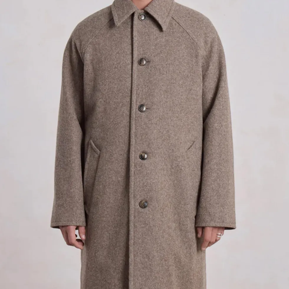 Museum Garments - Manteau Car Coat Raglan - Beige Chiné