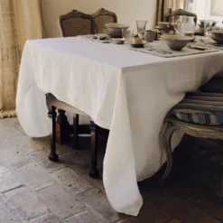 Nappe en lin lavé - Blanc Coquillage