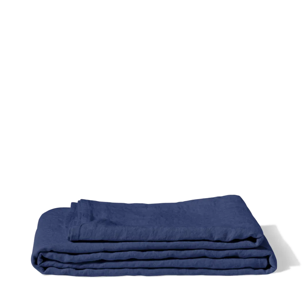 Nappe en lin lavé - Bleu Pacifique