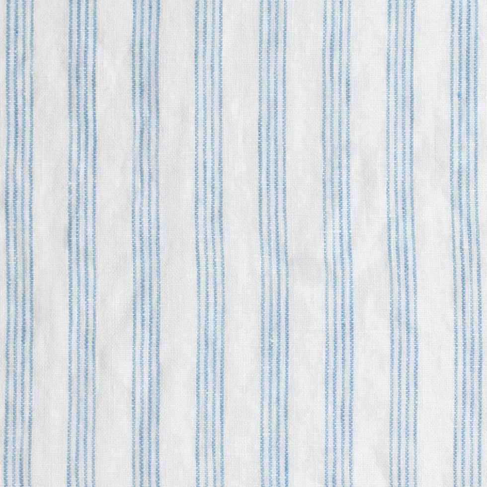 Nappe en lin lavé - Rayures Pinceau bleu primaire