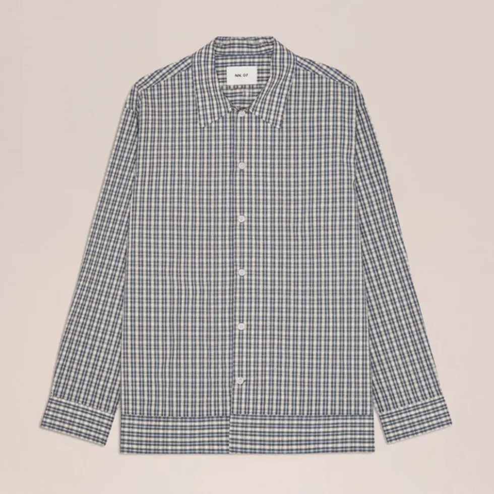 NN07 - Chemise Reed 5322 - Bleu à carreaux
