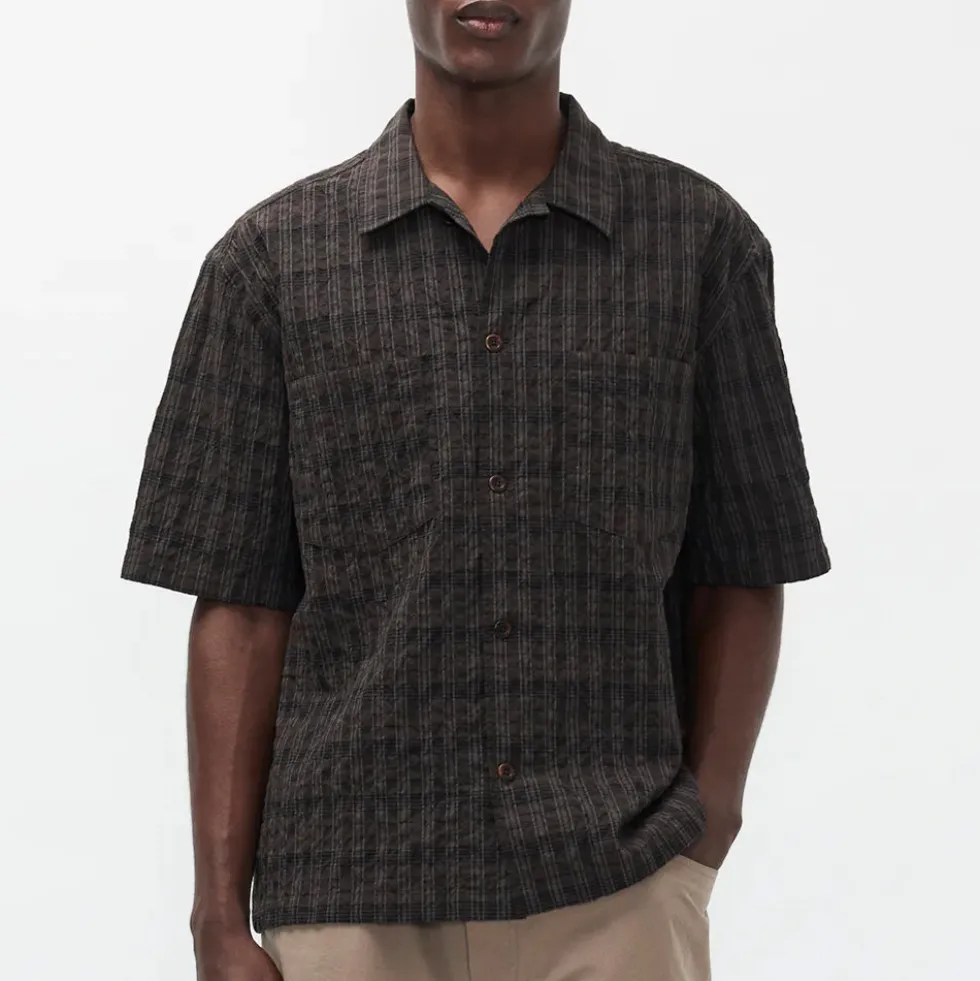 Norse Projects - Chemise Mols Check Camp - Marron