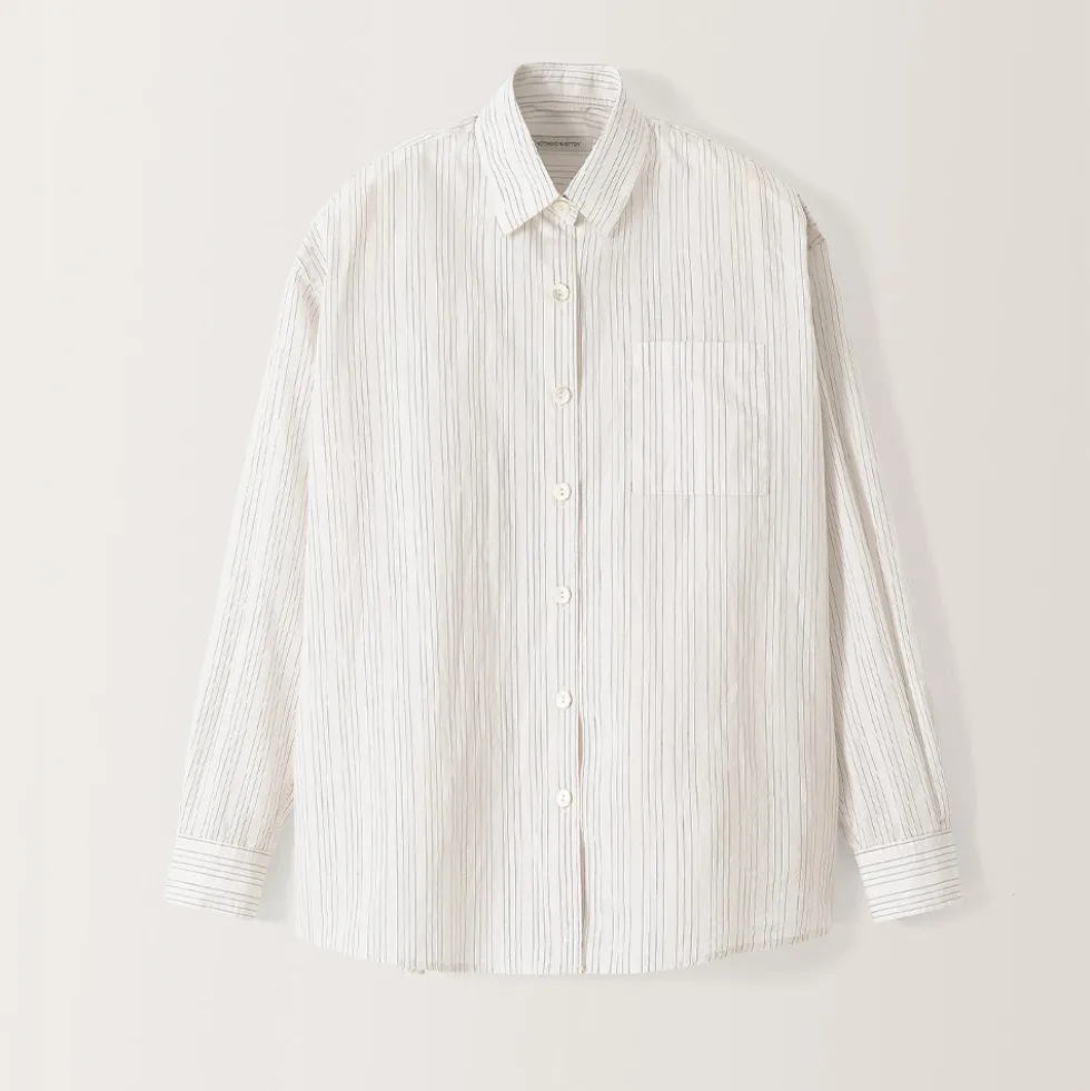 Nothing Written - Chemise en coton rayé Timon - Ivoire