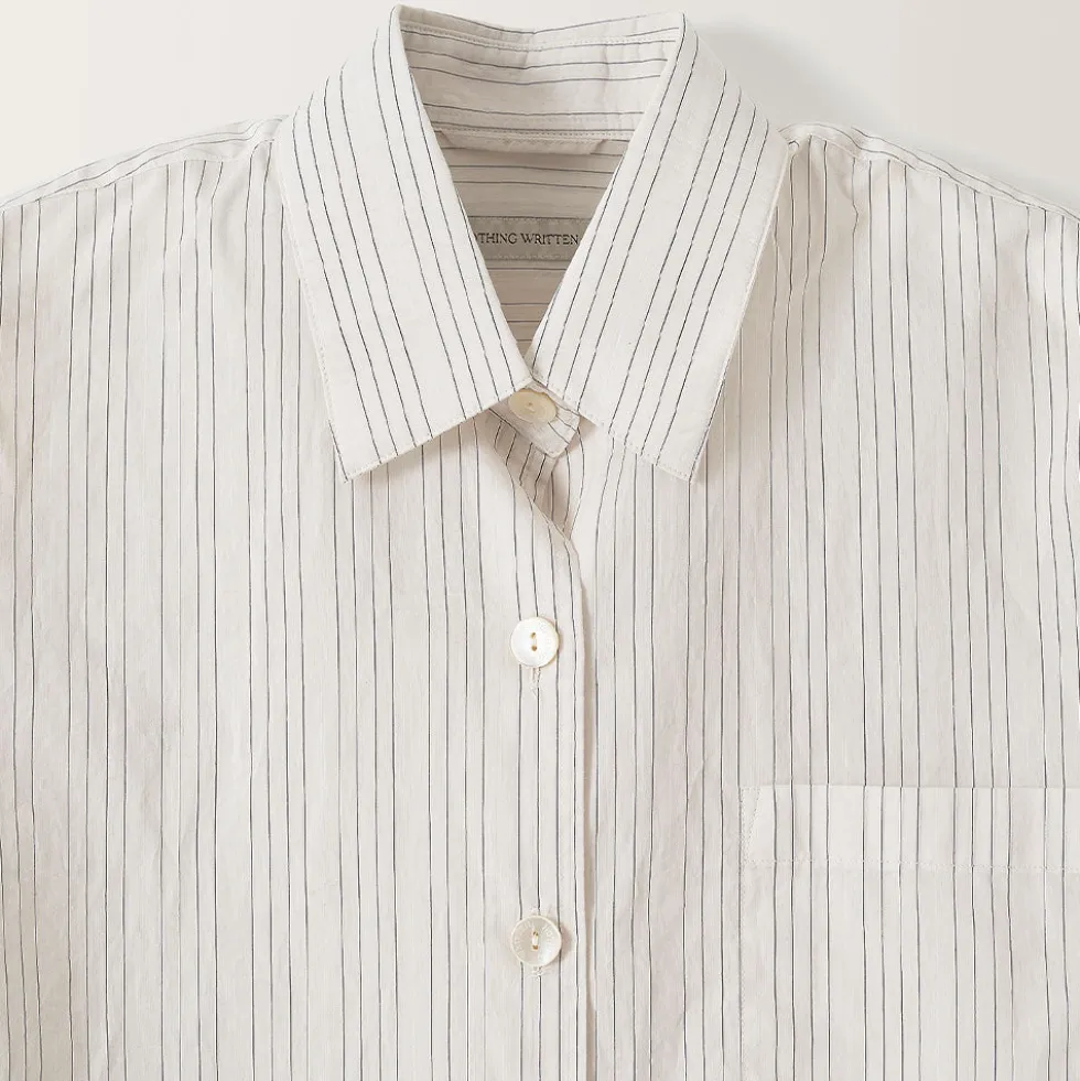 Nothing Written - Chemise en coton rayé Timon - Ivoire