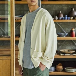 OrSlow - Cardigan Terry - Jaune Pale