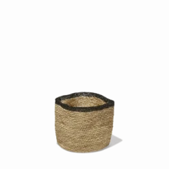 Panier en raphia - Bord noir