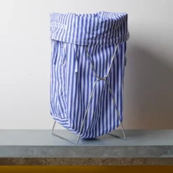 Panier à linge - Rayures bleues