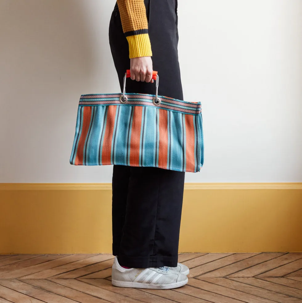 Panier rectangulaire - Orange & Bleu