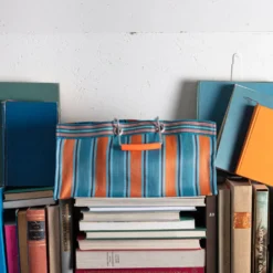 Panier rectangulaire - Orange & Bleu