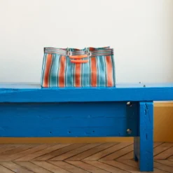 Panier rectangulaire - Orange & Bleu