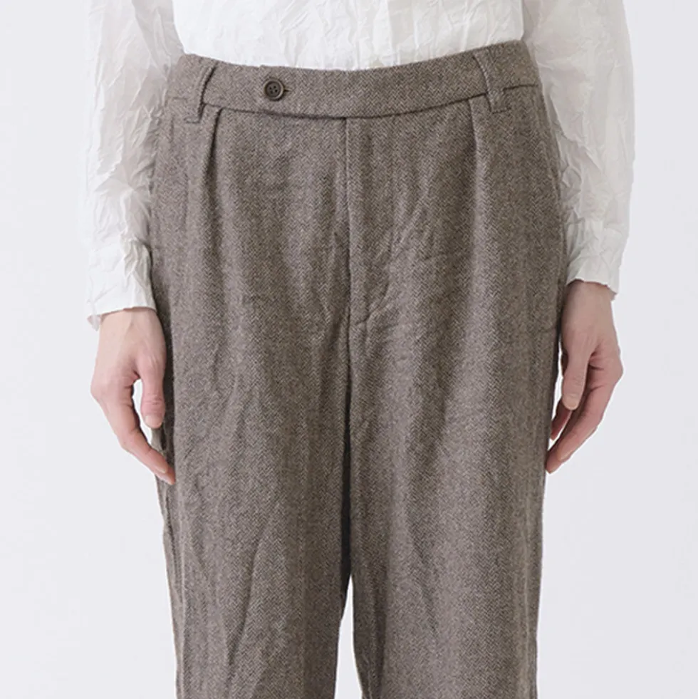 Pas de Calais - Pantalon Large Chevron - Beige