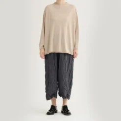 Pas de Calais - Pull carré en coton et lin - Beige