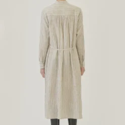 Pas de Calais - Robe Brossée Rayures - Ivoire