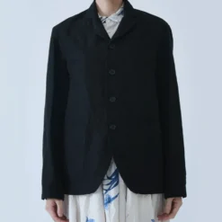 Pas de Calais - Veste High Density Linen Cotton - Noir