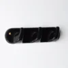 Patere 3 crochets en porcelaine - Noir