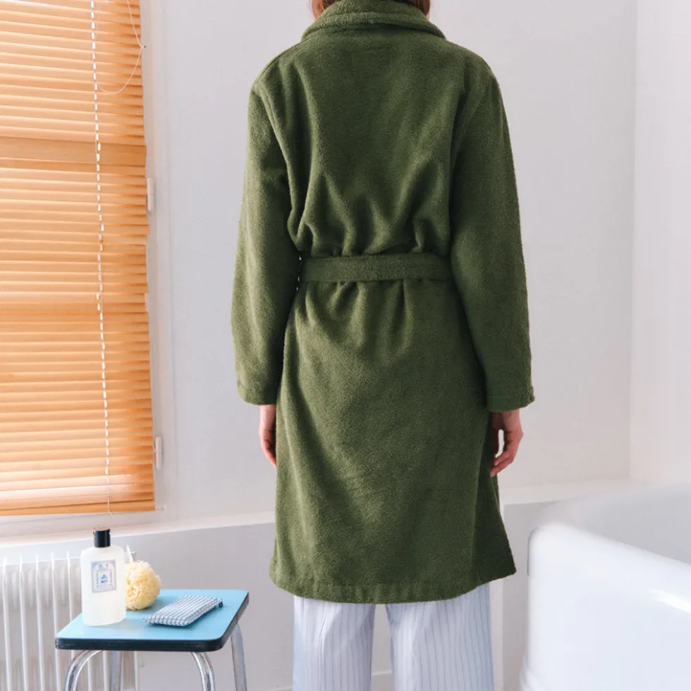 Peignoir en éponge - Kaki Ombre