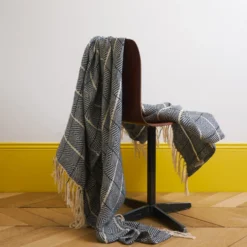 Plaid en lin et coton Canyon - Denim