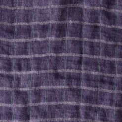 Plaid en lin lavé - Carreaux Violet & Vert