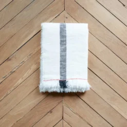 Plaid en lin lavé - Écru