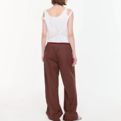 PLAN C - Pantalon Wide Leg - Café
