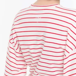 PLAN C - T-shirt Rayé - Blanc & Rouge