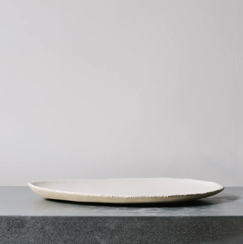 Plat en grès émaillé Wabi - Blanc