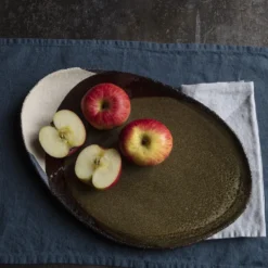 Plat en grès émaillé Wabi - Seidou Kaki
